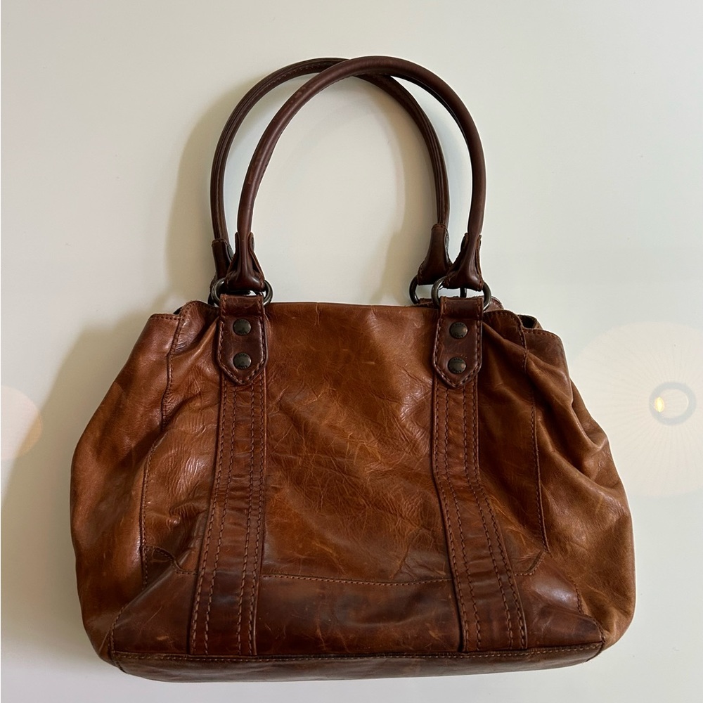 Frye Melissa Cognac Leather Womens  Tote